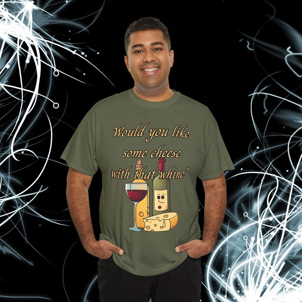 Thumbnail: Would you like some cheese with that whine? Unisex Heavy Cotton Tee