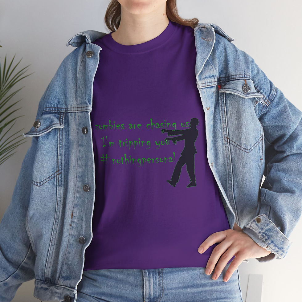 Thumbnail: If zombies are chasing us I'm tripping you nothingpersonal Unisex Cotton Tee