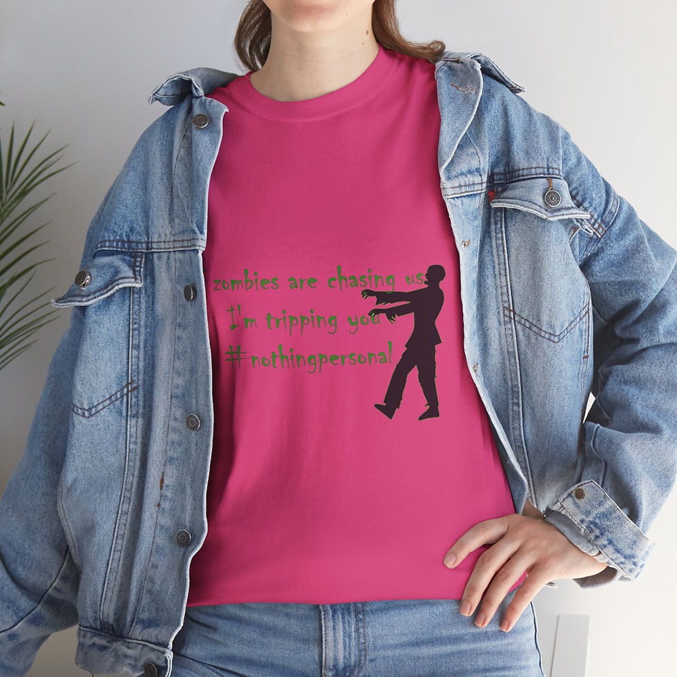 Thumbnail: If zombies are chasing us I'm tripping you nothingpersonal Unisex Cotton Tee