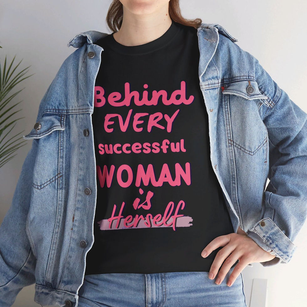 Behind every successful woman is herself Unisex Heavy Cotton Tee