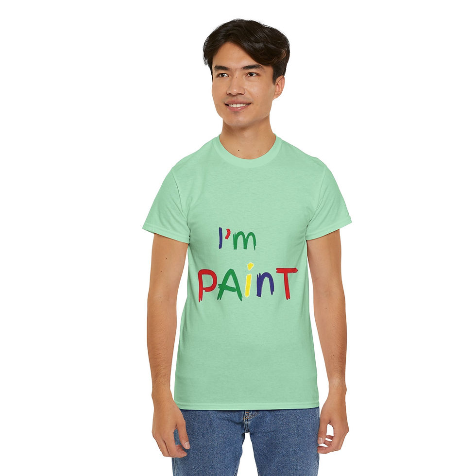 Thumbnail: Creative Unisex Heavy Cotton Tee - "I'm PAINT" Colorful Graphic T-Shirt