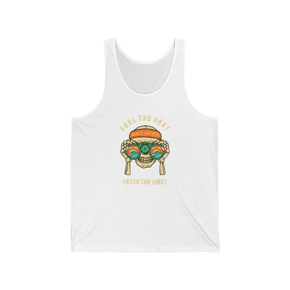 Feel the Heat, Catch the Vibes Unisex Jersey Tank Top