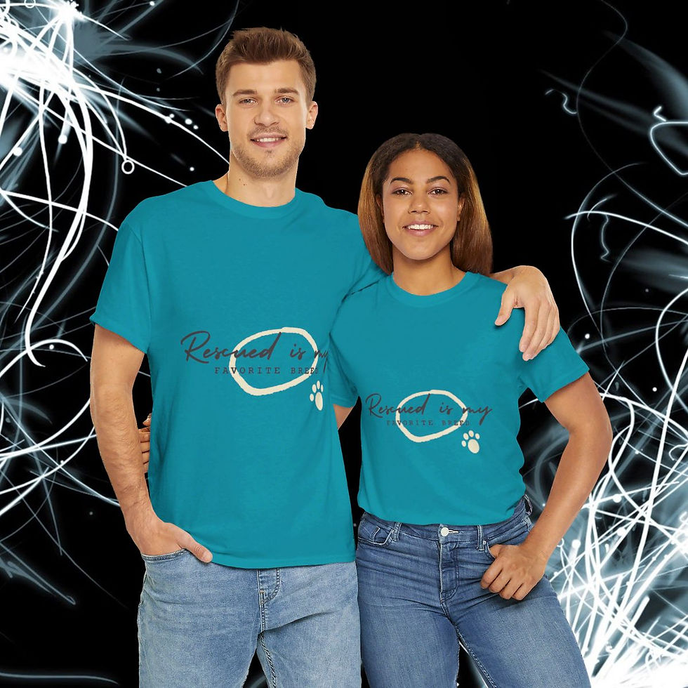 Rescued is my favorite breed Unisex Heavy Cotton Tee