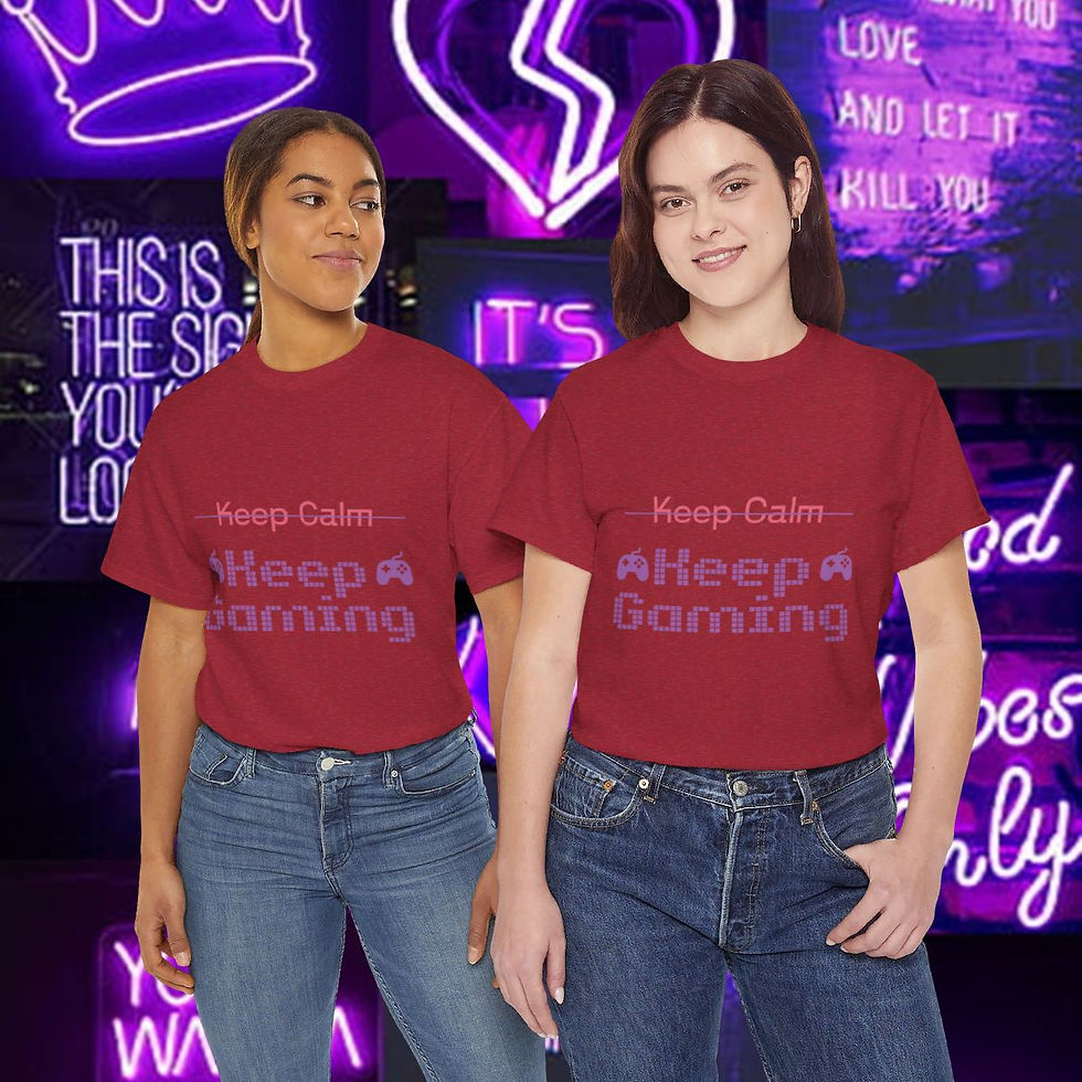 Thumbnail: Keep Calm Keep Gaming Unisex Heavy Cotton Tee