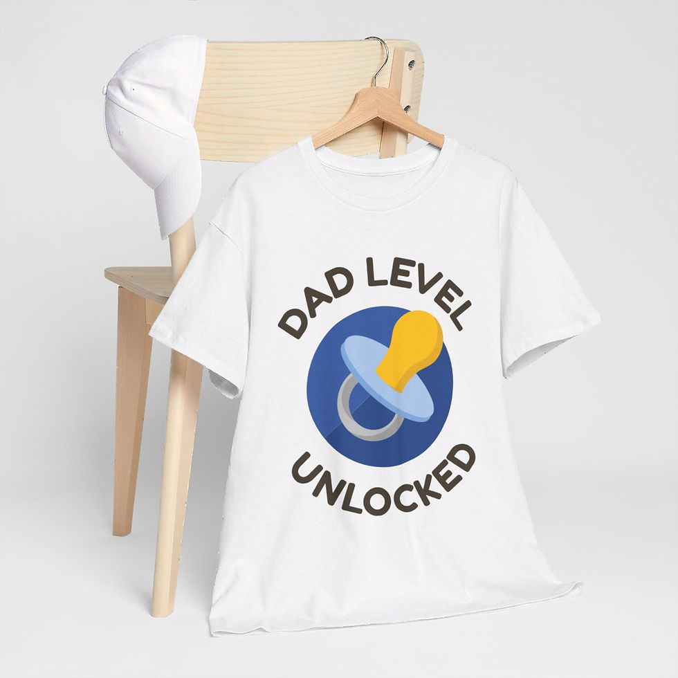 Thumbnail: Dad Level Unlocked Unisex Heavy Cotton Tee