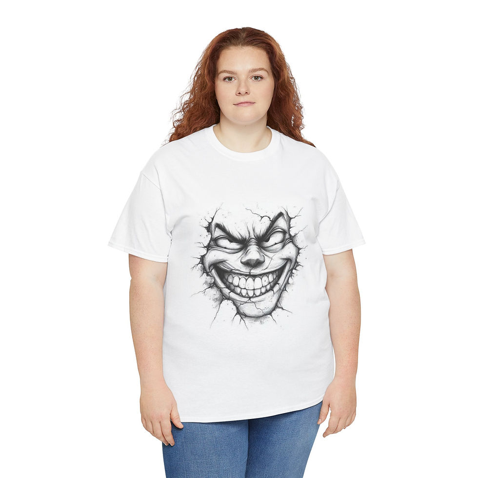 Thumbnail: Unisex Heavy Cotton Tee - Bold Graffiti Smiling Face Design