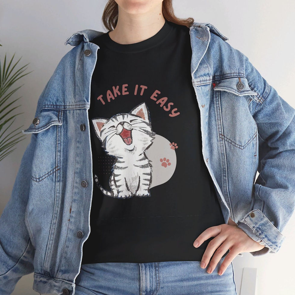 Take it easy cat Unisex Heavy Cotton Tee