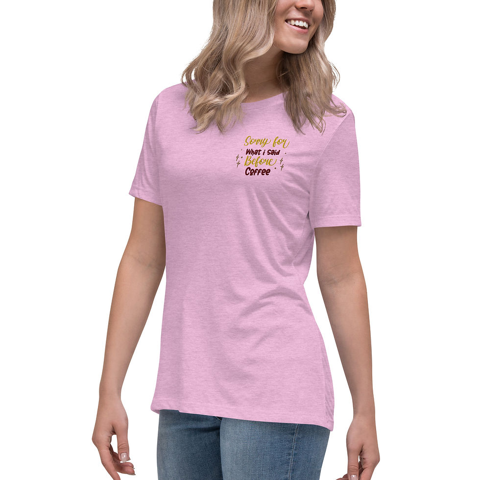 Thumbnail: Embroidered T-Shirt: Sorry for What I Said Before I Got My Coffee