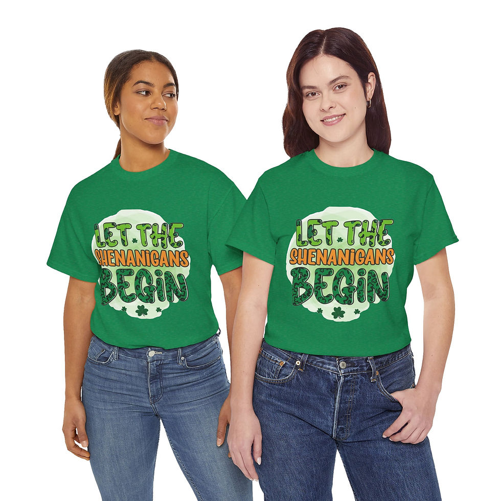 Thumbnail: St. Patrick's Day T-Shirt — "Let the Shenanigans Begin" Green Shamrock Tee