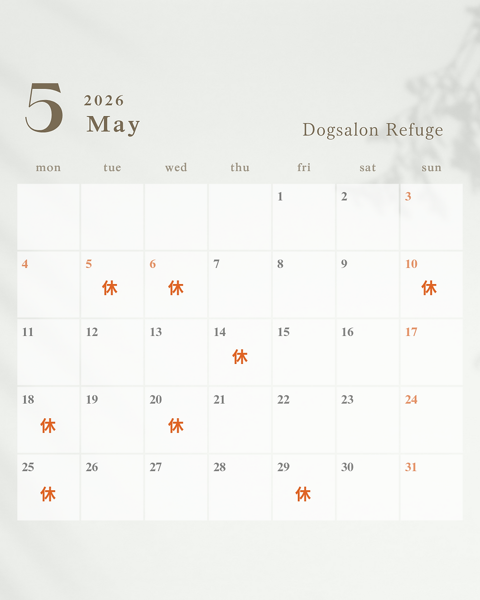 ５月のお休み