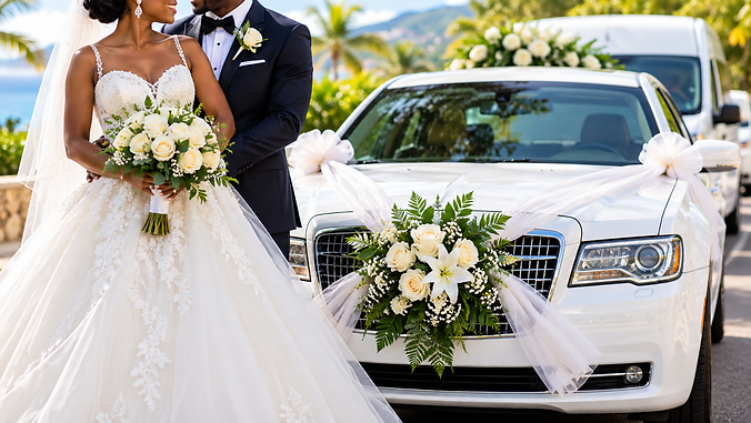 Transportation can be arranged for couples and groups of varying sizes. Limousine and other special-occasion vehicle options may be available; confirm current fleet and capacity before quoting.