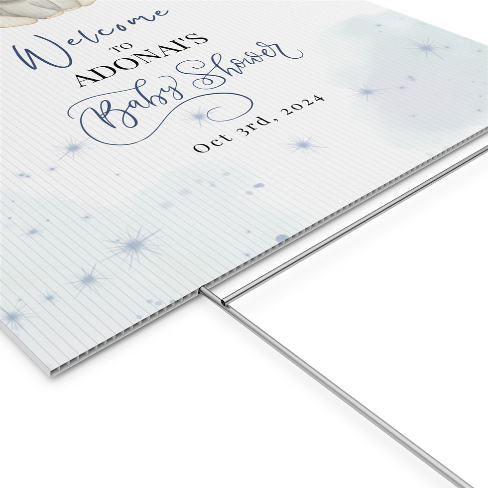 Thumbnail: Baby Shower Plastic Yard Sign — Cute Elephant with Floral Border