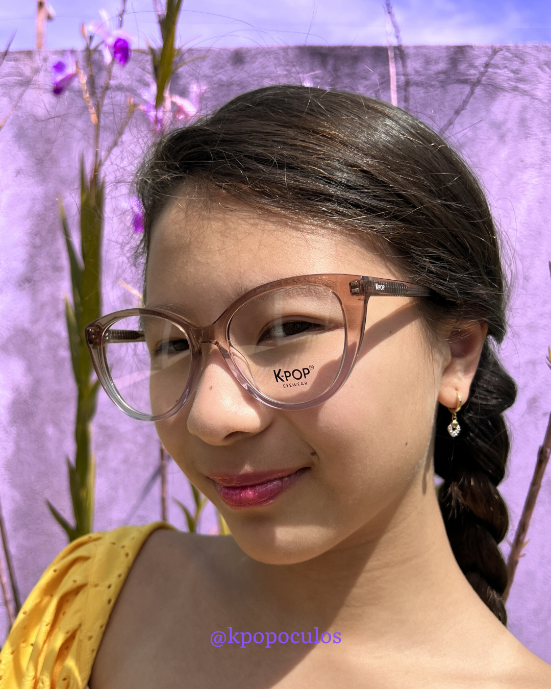 Óculos K-POP Feminino em Acetato Marrom claro Degradê 233153