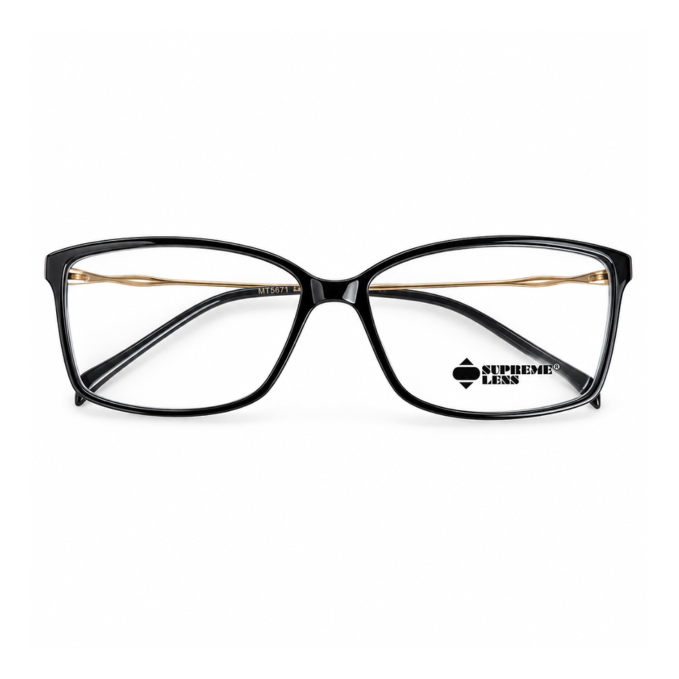 Armação Supreme Lens 5671-1 Preta com Hastes Douradas