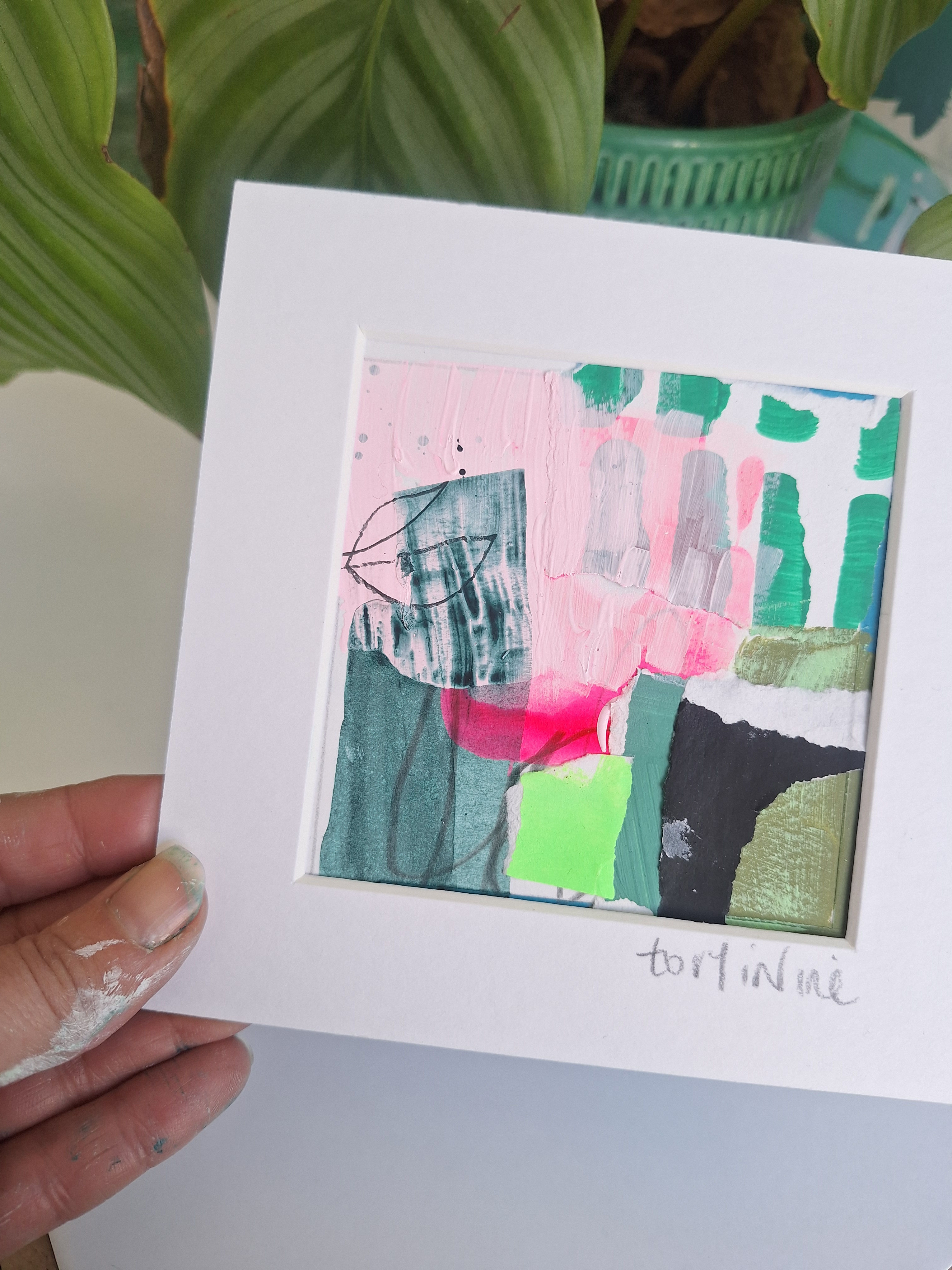 'MOMENTUM 3' / Small original abstract painting on pape