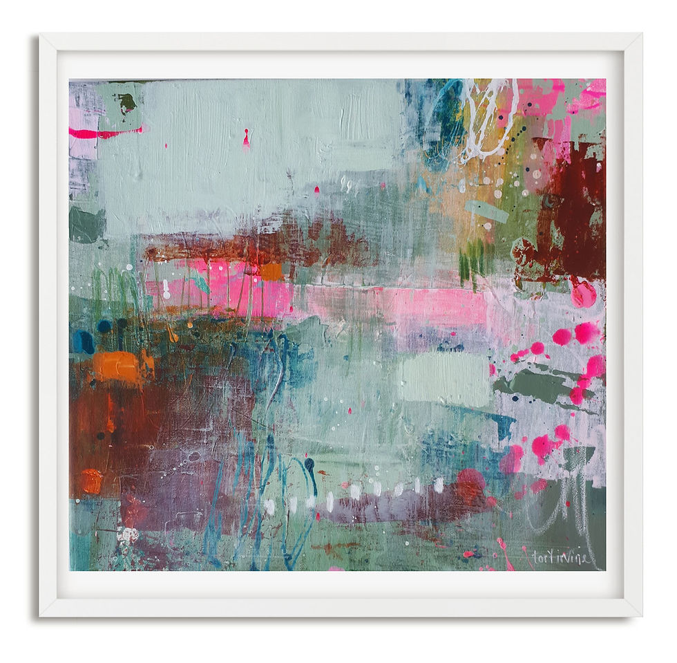 Thumbnail: 'Openness 6' Print// Abstract Art Print // Pink, green painting