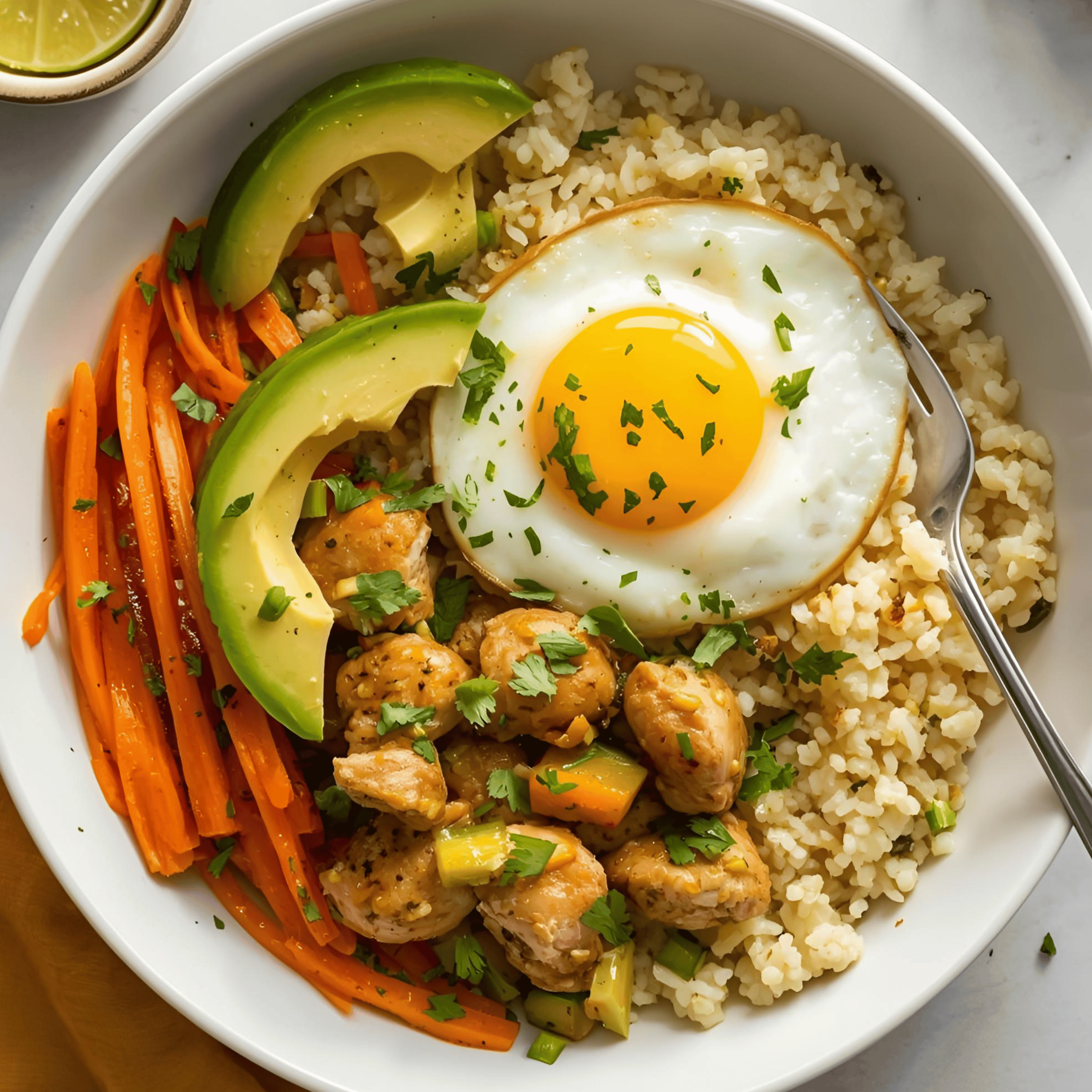 Chicken Veggie Skillet + Avocado Lime Drizzle