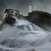 Godrevy Lighthouse in Cornwall. Longexposure photography.