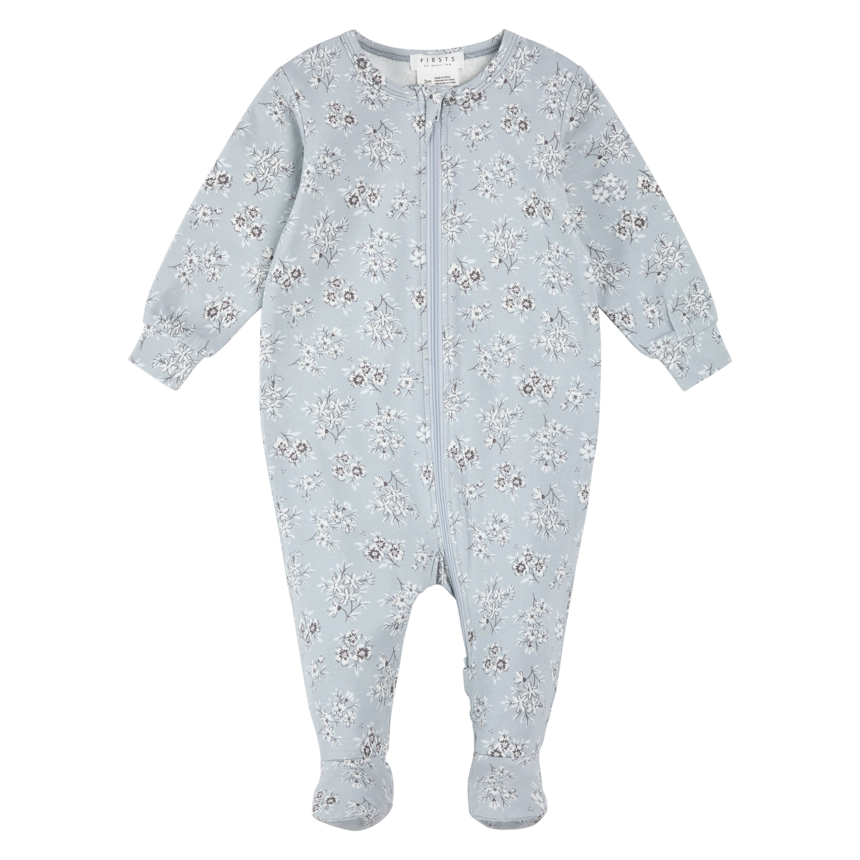 Vintage Floral Print on Powder Blue Sleeper