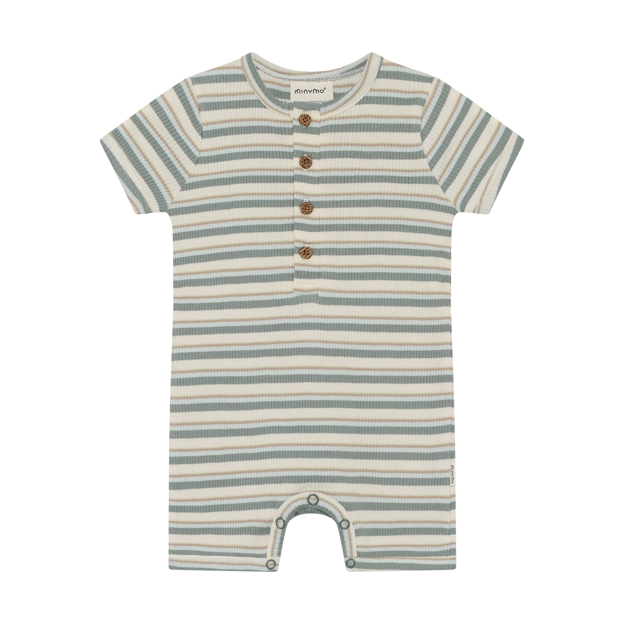 Baby Sage/Tan Stripe Romper