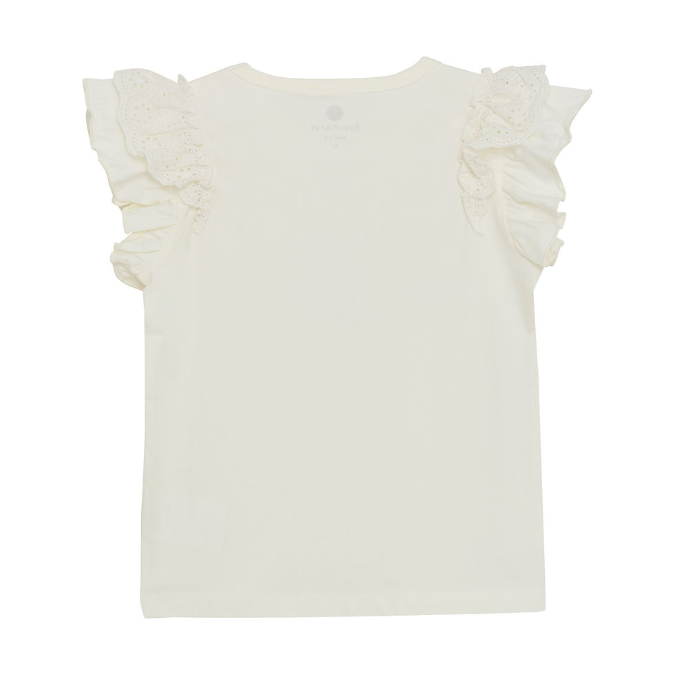 Thumbnail: Cream Eyelet Ruffle Top