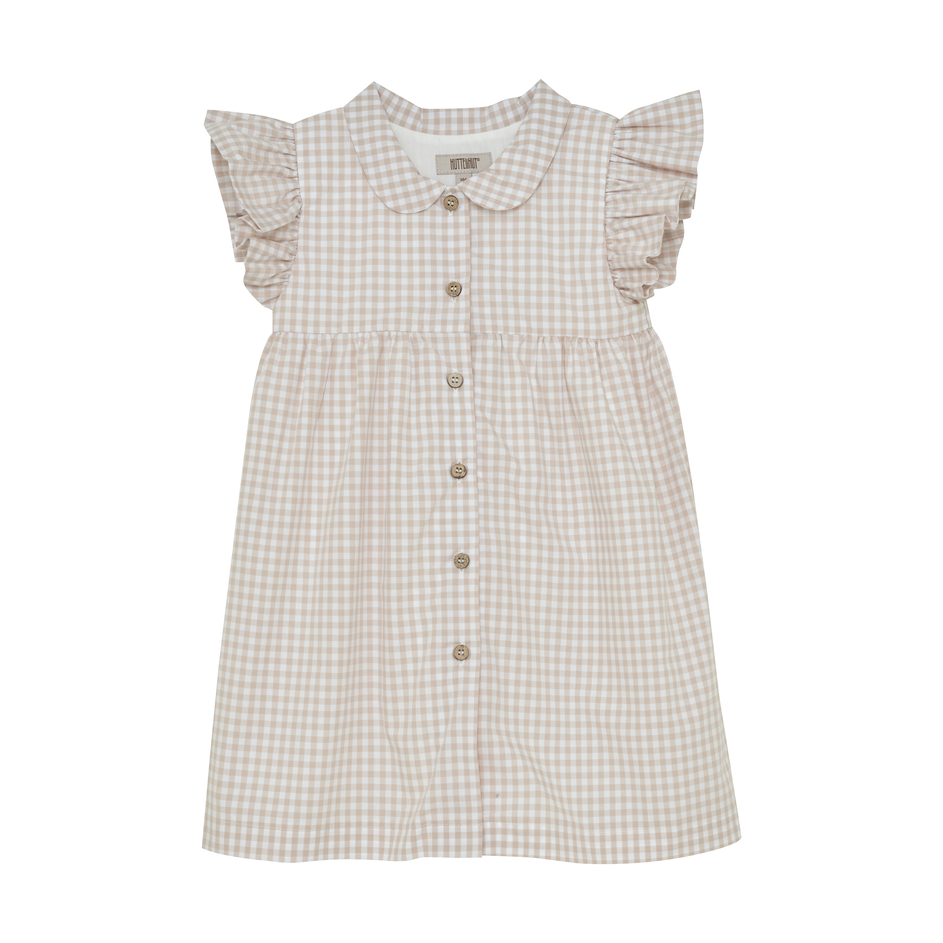 Girls Tan Checked Dress