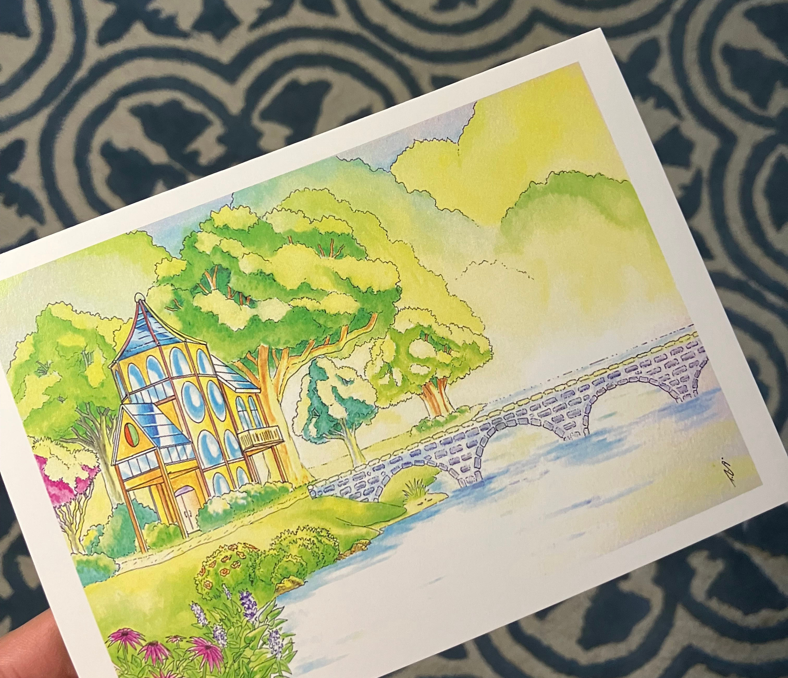 House in the Woods Blank Bifold Card Print