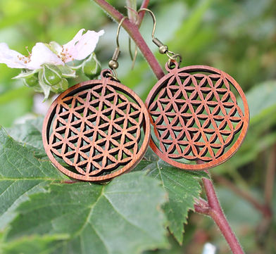 Blume des Lebens Holzohrringe