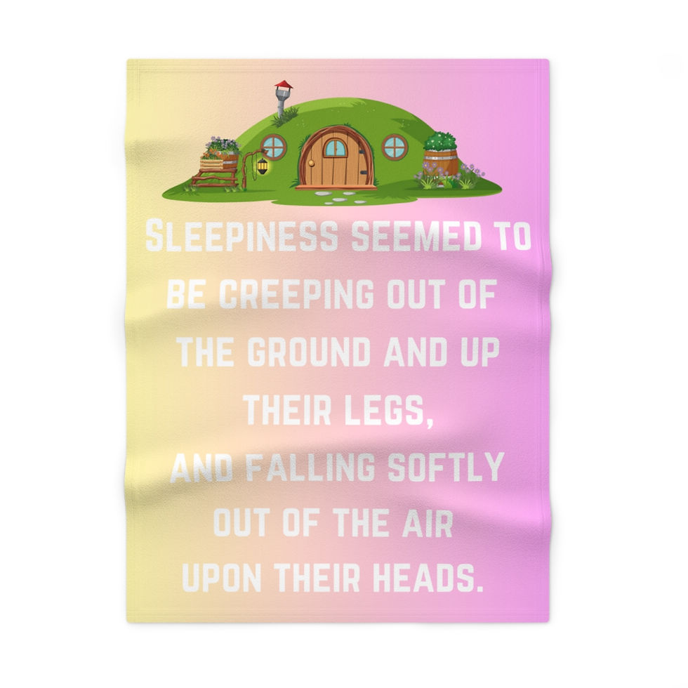 Thumbnail: Sleepy Hobbit Yellow and Pink Soft Fleece Baby Blanket