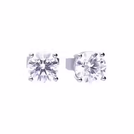 4 Claw Set 1ct Zirconia Stud Earrings