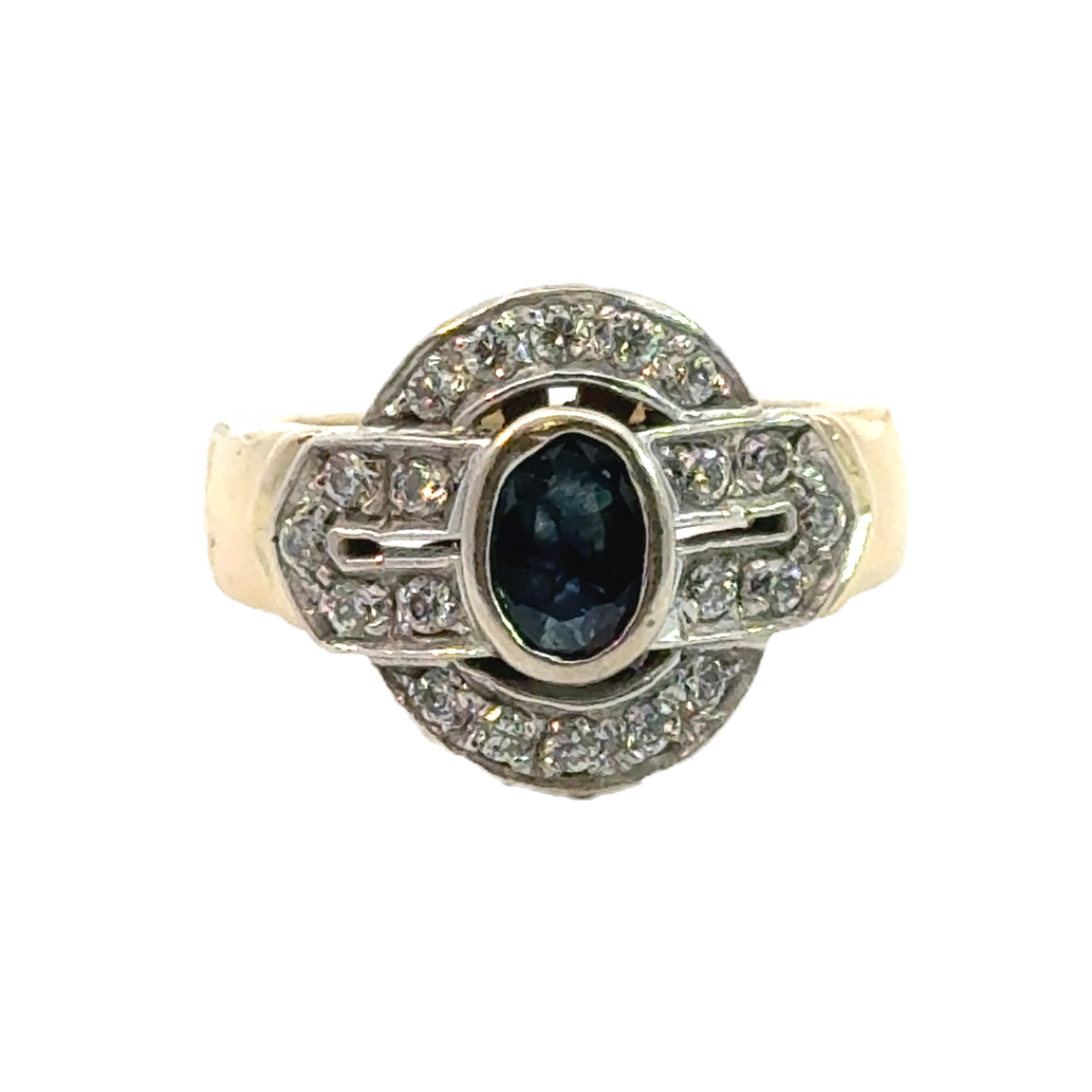 Pre-Loved 14kt Blue & White CZ Ring