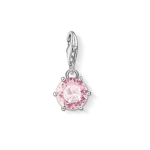Thomas Sabo 1112 Pink Crystal Drop Silver Charm 3321112