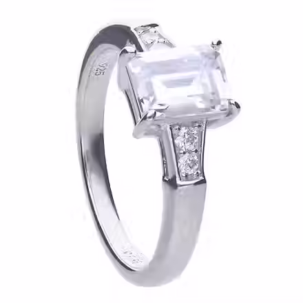 Emerald Cut Zirconia Ring