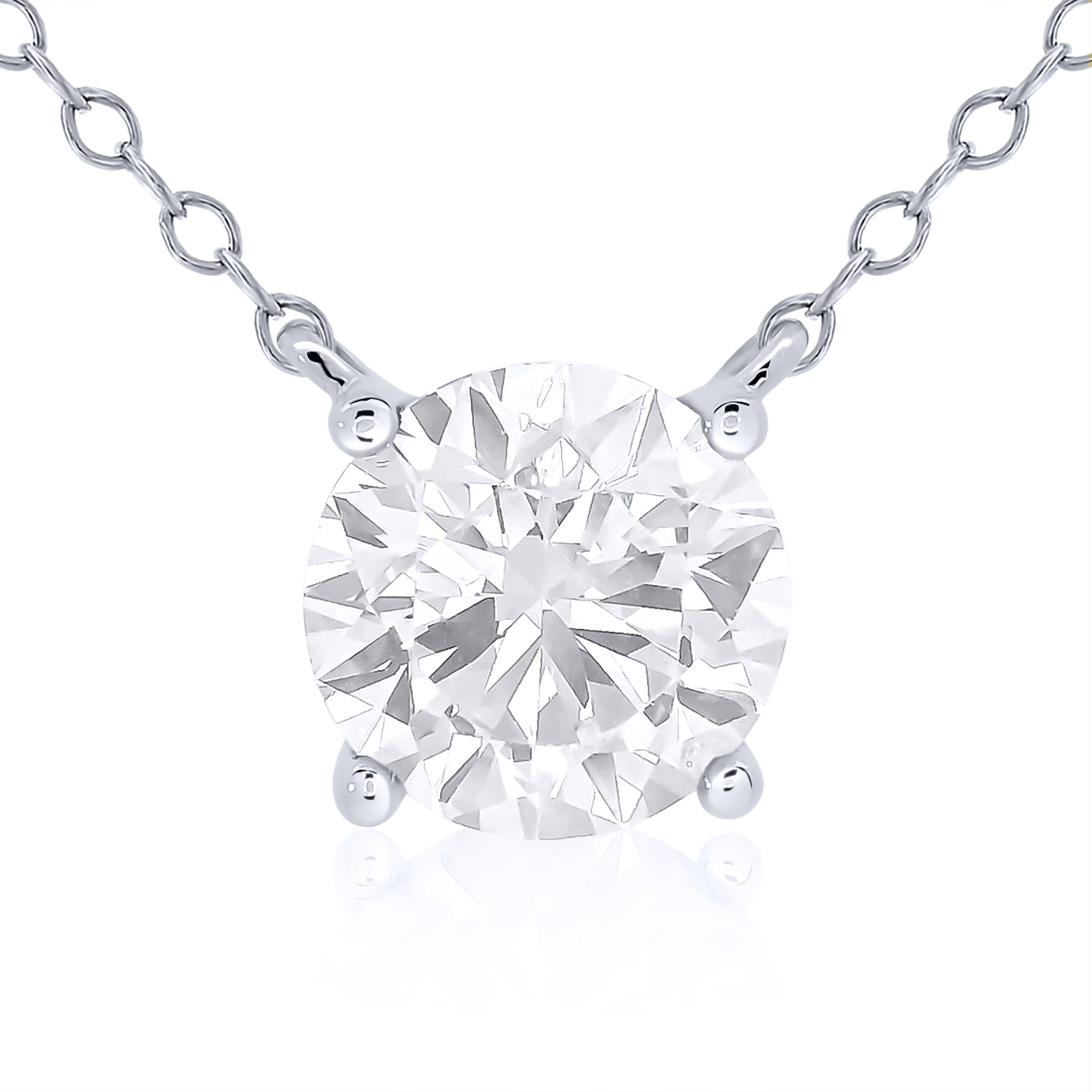 Lab Grown round brilliant-cut diamond pendant in a claw setting 0.50ct