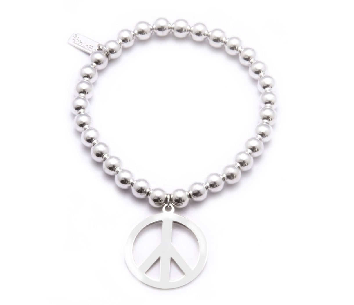 Chlobo SBA2 Small Ball Peace Sterling Silver Bracelet 1405478