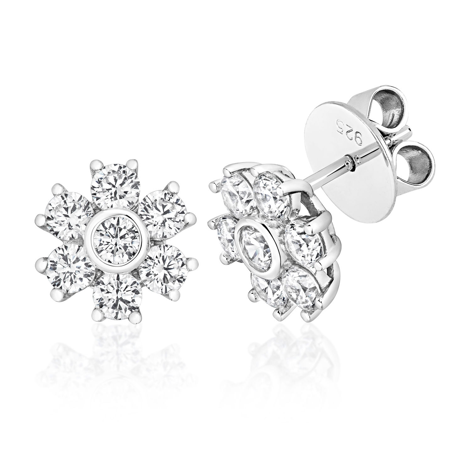 Lapidary LEG0032 CLUSTER EAR STUD WITH RUBOVER EARRINGS