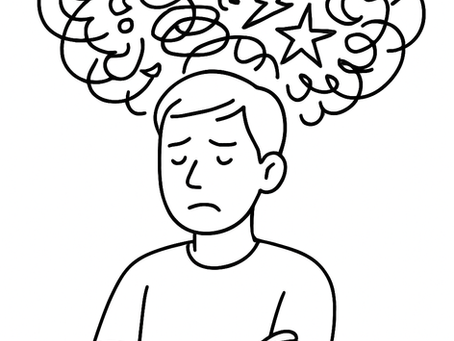 Person mit wirren Gedanken