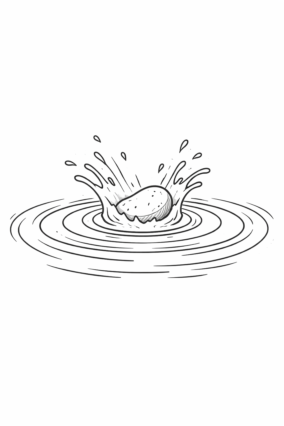 Stein der ins Wasser fällt