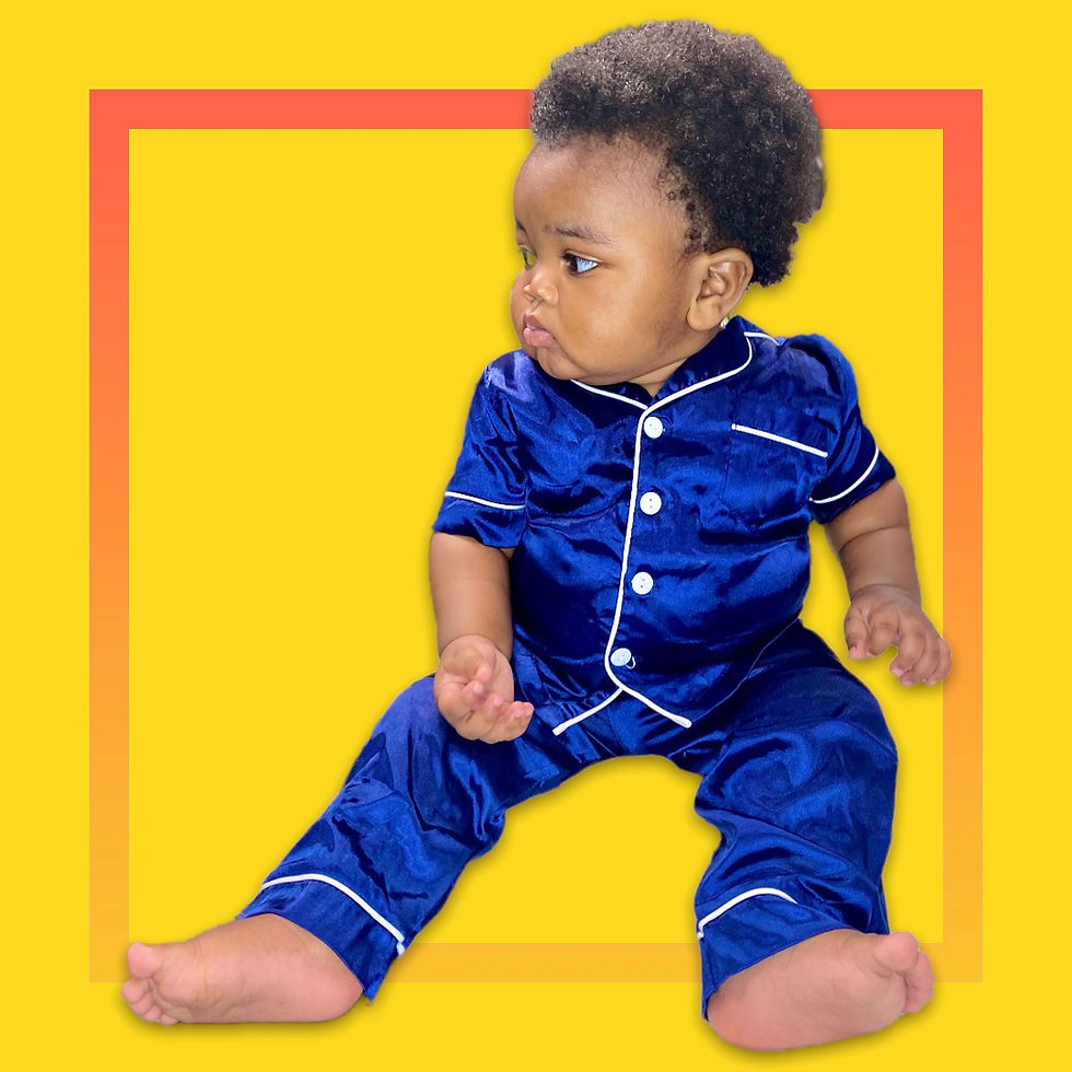 Miniature : GIFTED KIDZ BOY/GIRL SATIN SHORT-TOP AND LONG-PANTS 2-PIECES PAJAMAS