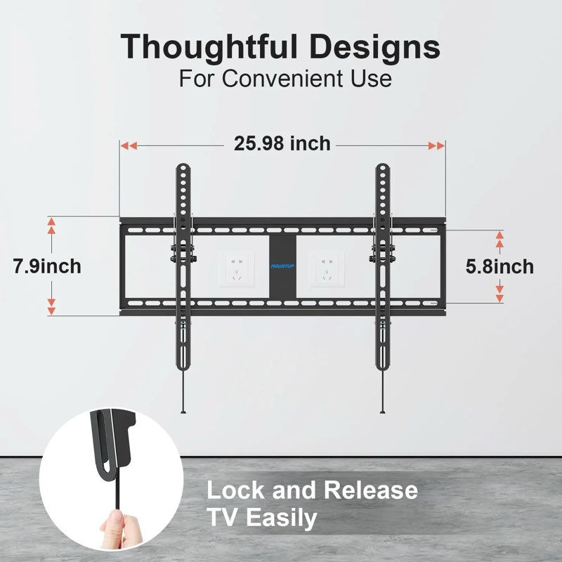 Thumbnail: Tilt TV Wall Mount Bracket for 42-84 Inch TVs, TV Mount up to VESA 800x400mm and