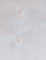 Gold, Pearls & Porcelain Flowers Dangle Earrings
