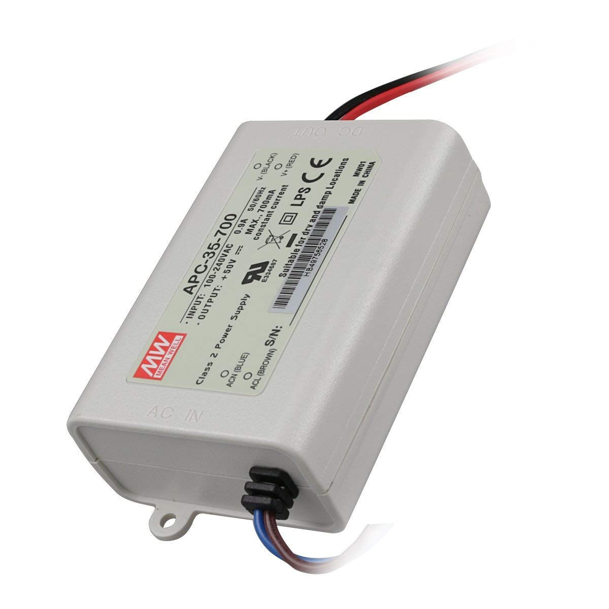 MEANWELL APC-35-700 35W DC15~50V/0.7A IP42 恆流電源供應器(方型)