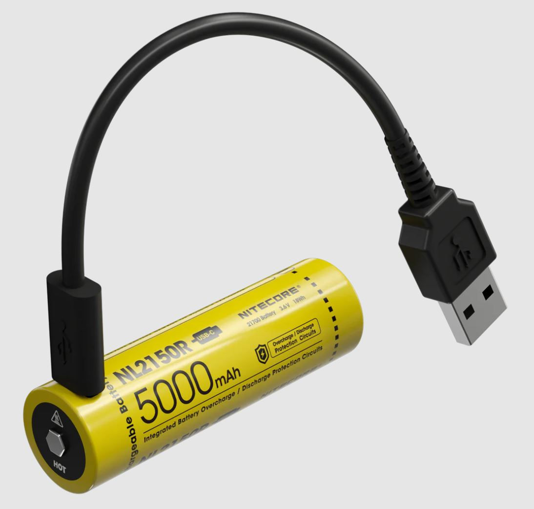 NITECORE NL2150R/21700@5000mAh 保護鋰USB-C充電