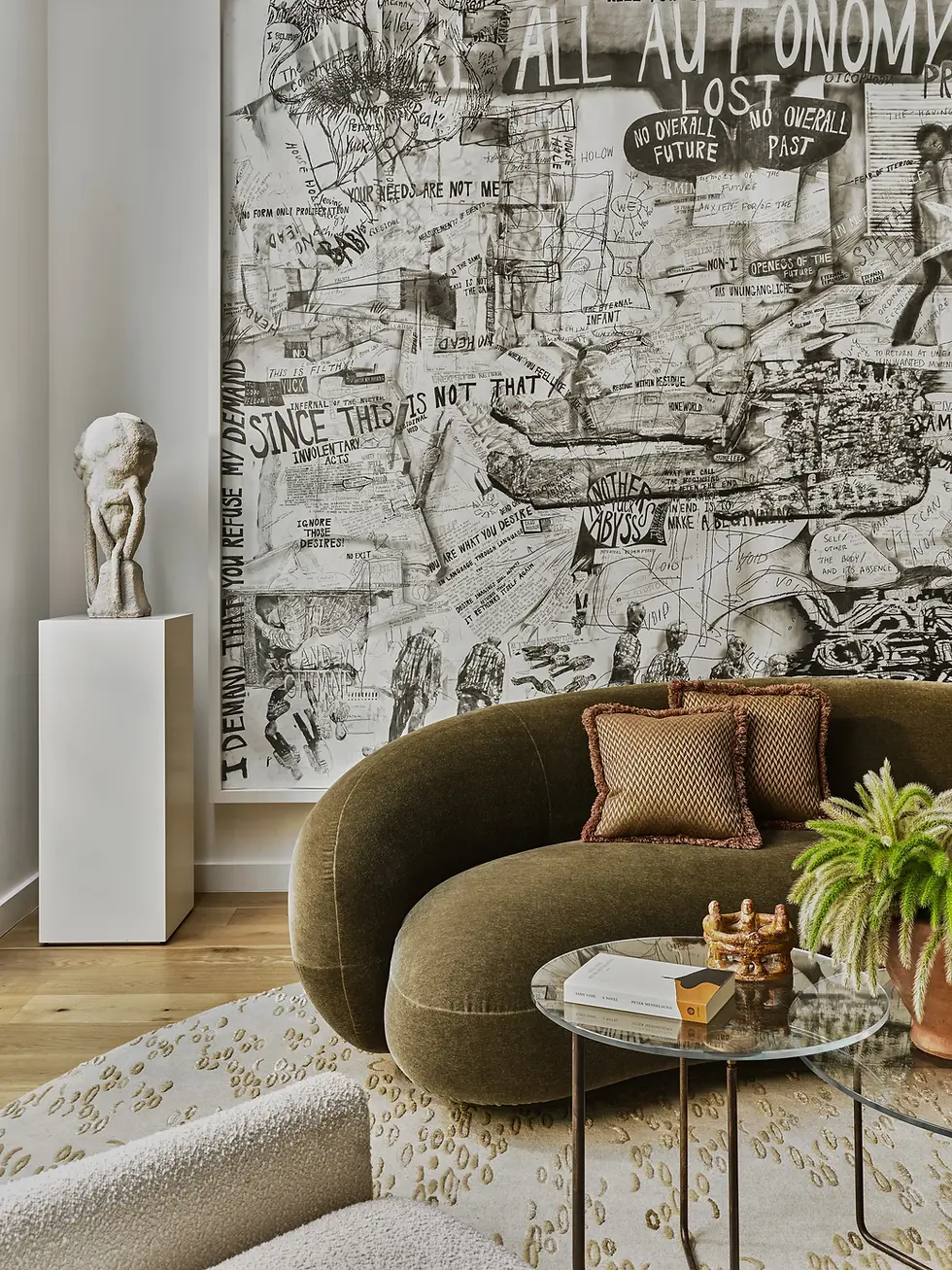Contemporary art in luxury living rooms