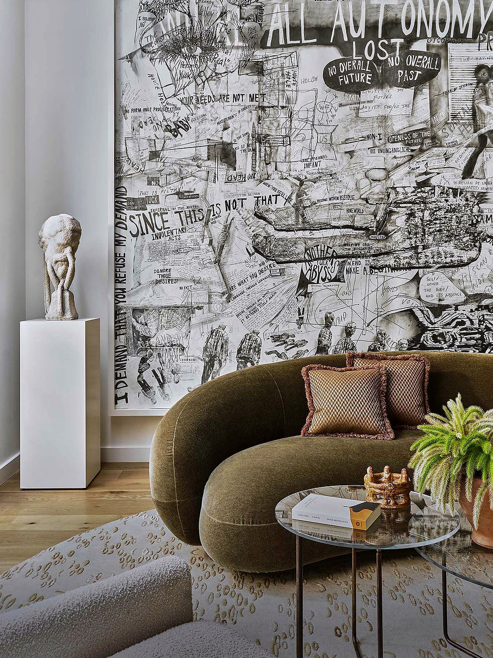 Luxury Brooklyn living room with large contemporary art