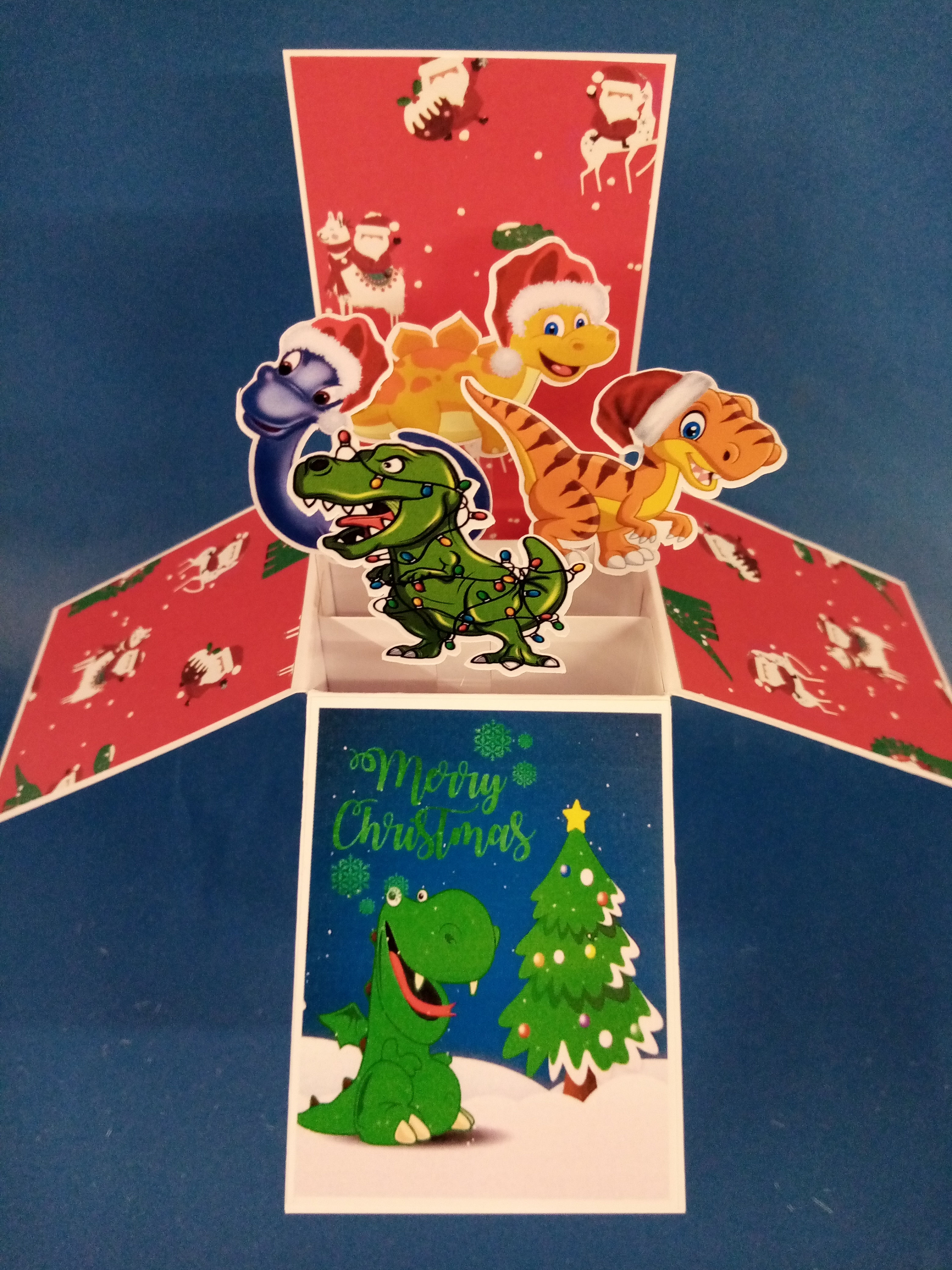 Christmas Card with Dinosaurs