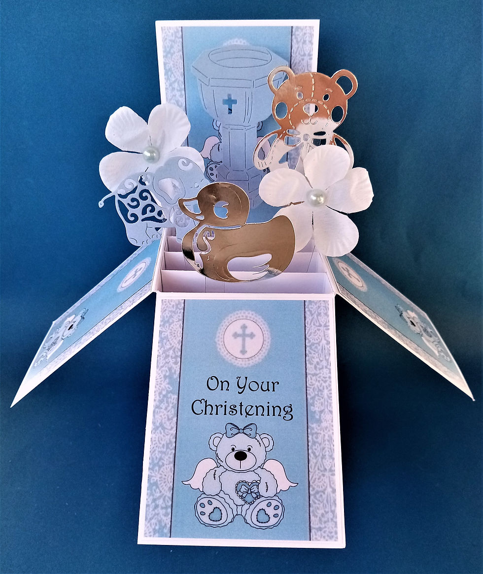 boys handmade christening card
