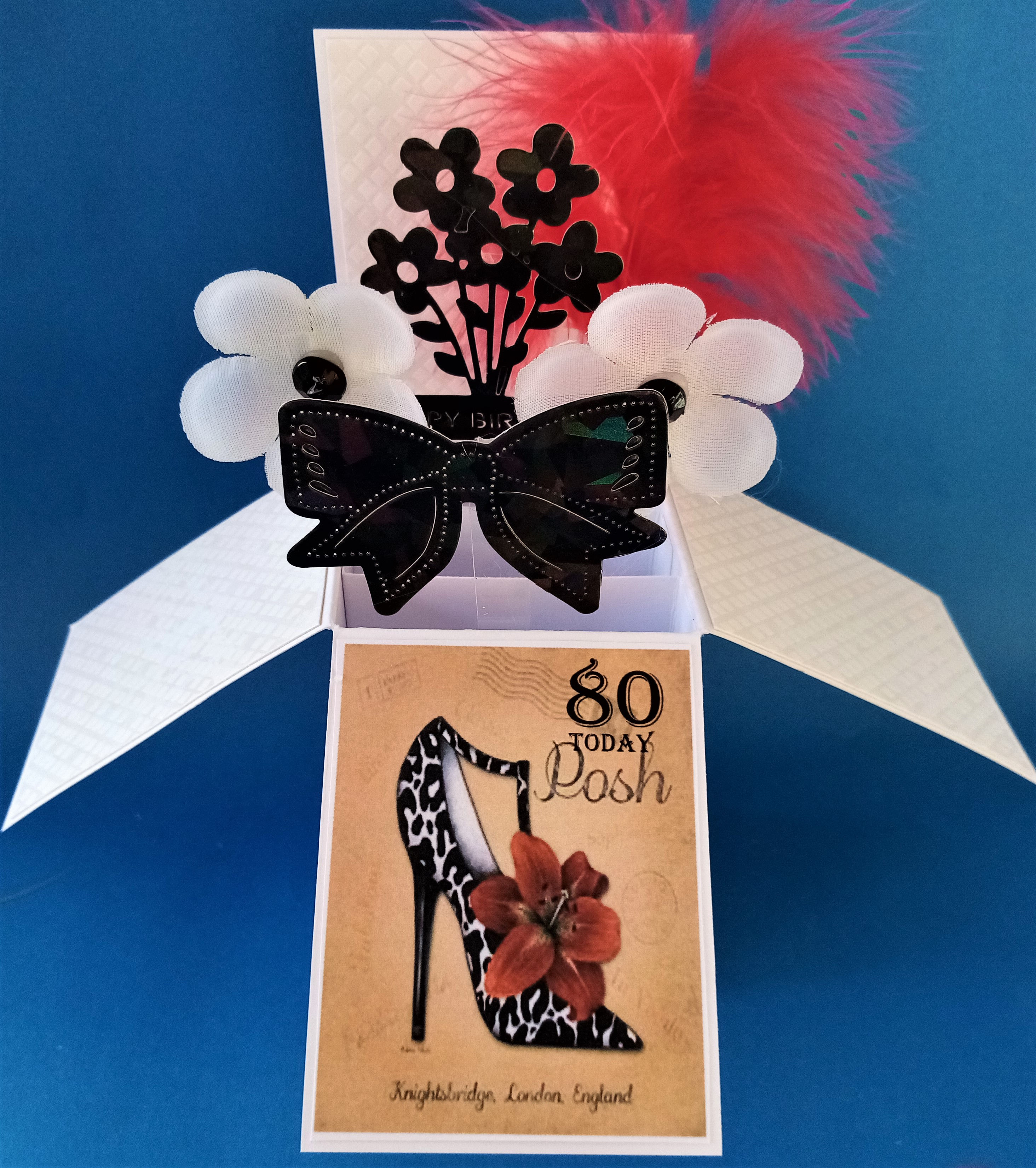 ladies 80th birthday card with shoes