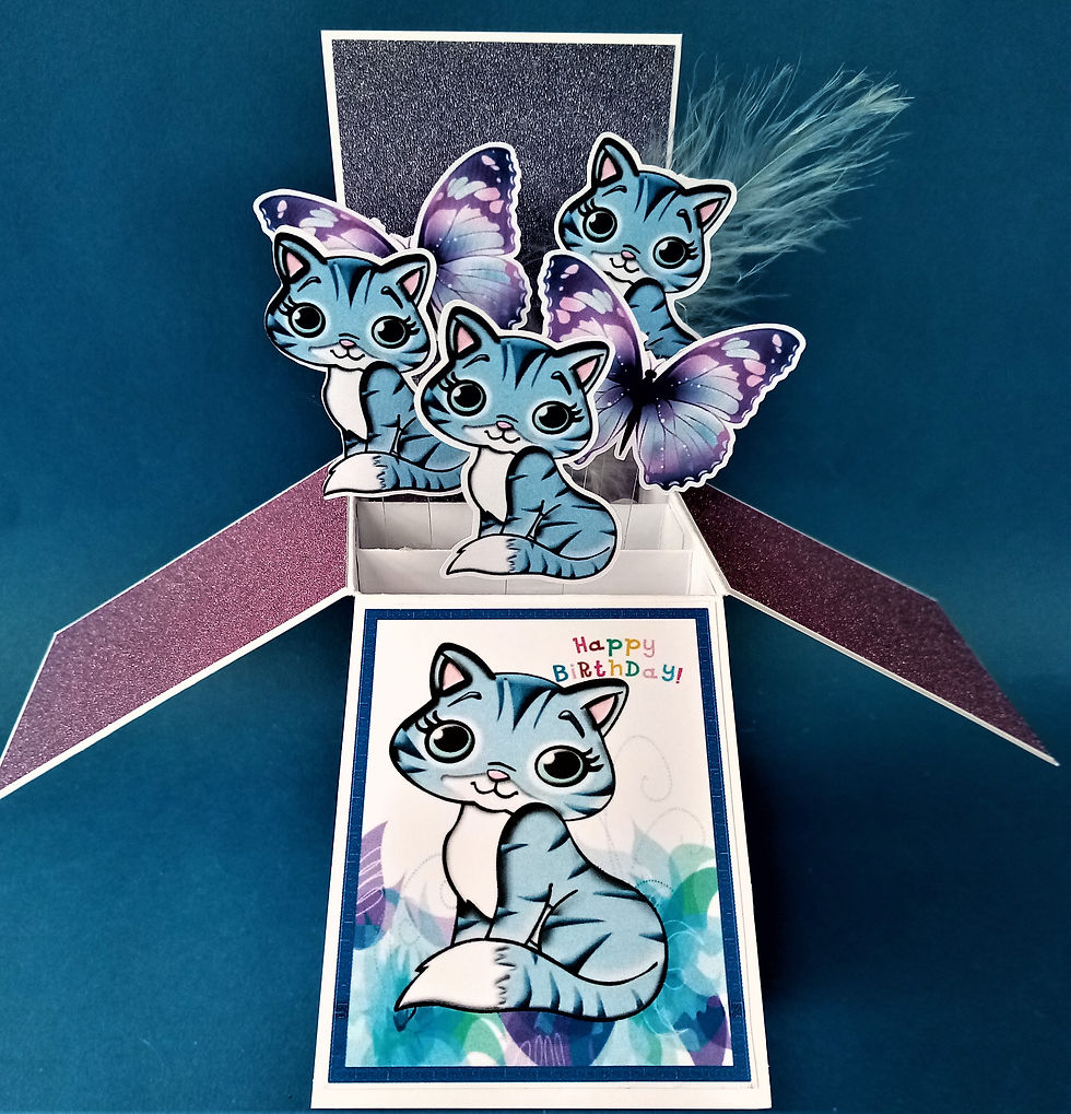 Girls Birthday Card with Cats