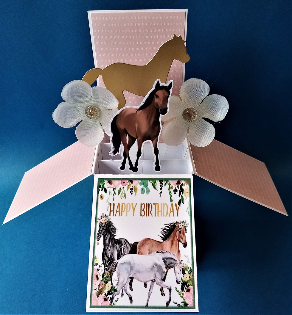 birthday card with horses